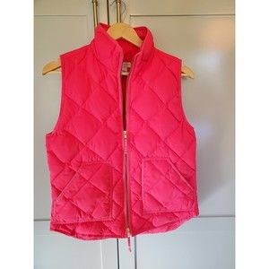 J Crew Quilted Vest - Hot Pink - Size S